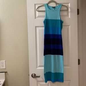 Striped Blue Midi Dress